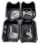 This coordinated Neo Art Deco set, stamped 1981, features a striking glossy black finish and strong geometric forms...