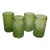 Artisan Hand Blown Green Glass Tumblers Set of Four For Sale