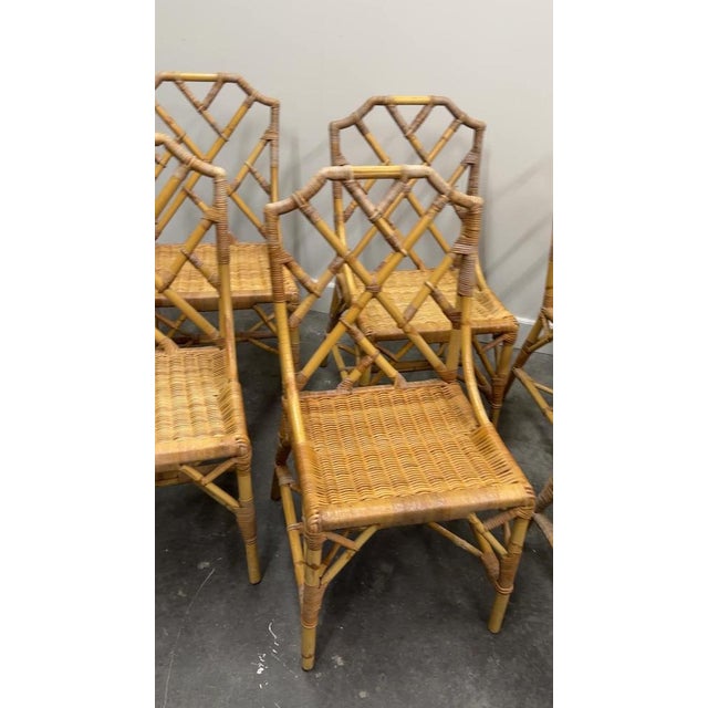 English Bamboo and Rattan Chairs from Angraves, 1970s, Set of 6 For Sale - Image 12 of 13
