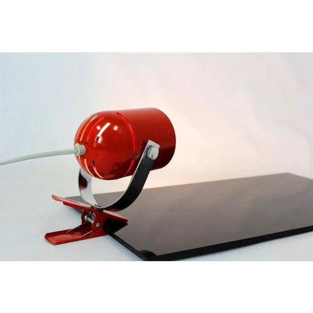 Red Vintage Table Lamp attributed to Stanislav Indra, 1970s For Sale - Image 8 of 12