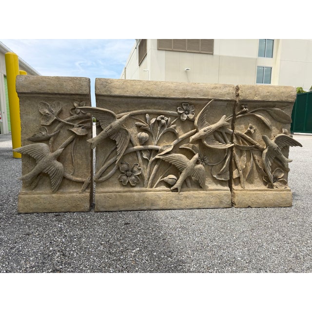 Mid 20th Century 20thC. Mid Century Modern Plaster Divider Panels With Swallows . For Sale - Image 5 of 6
