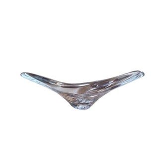 Mid-Century Daum France Rare Large 26.5" Crystal Swallowtail Centerpiece Bowl - Pristine For Sale