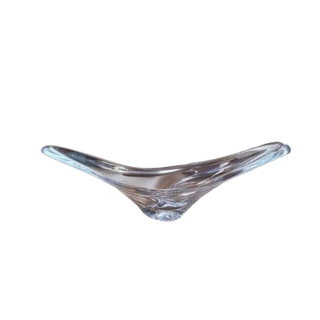 Mid-Century Daum France Rare Large 26.5" Crystal Swallowtail Centerpiece Bowl - Pristine For Sale