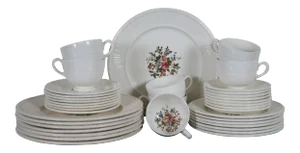 Antique Wedgwood Conway Edme China Floral Ak8384 Dinnerware Set- 38 Pieces