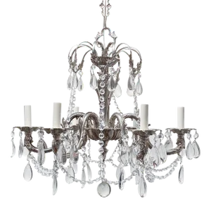 Vintage Spanish Style Silver Chandelier