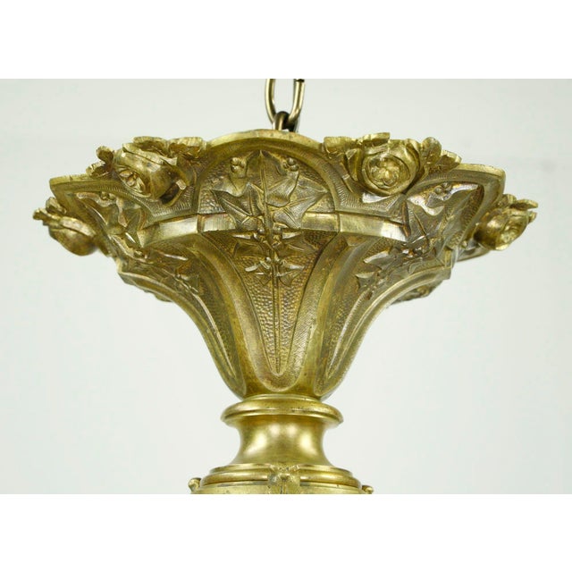 Antique French Bronze Ornate 6 Arm Chandelier - Restored For Sale - Image 12 of 15
