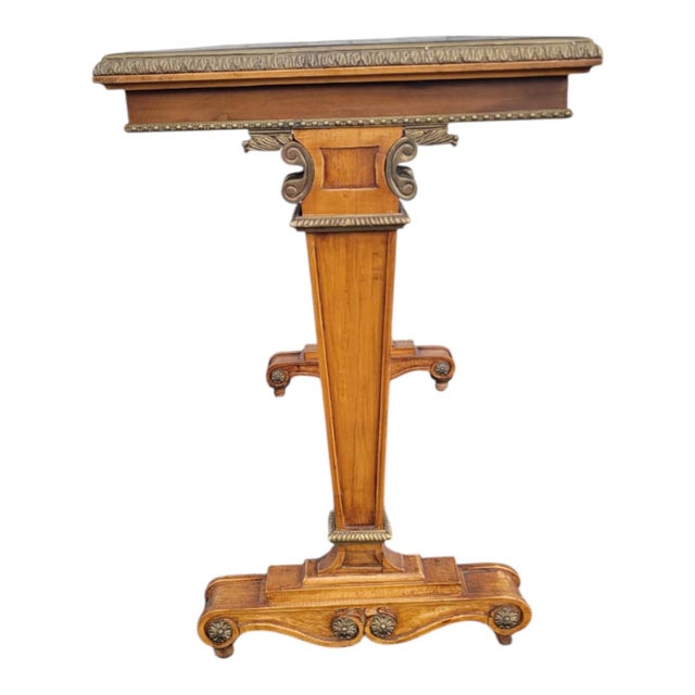 1940s French Satinwood Console Table With Alligator Leather Top For Sale - Image 14 of 15