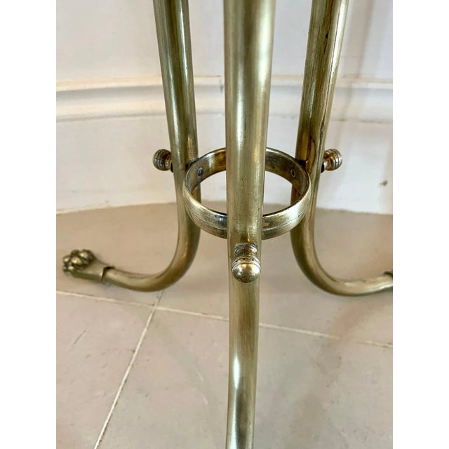 ​​Antique Victorian Brass and Mahogany Revolving Magazine Stand For Sale - Image 12 of 13