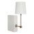 White Marble With Brass Shelf Lamp For Sale