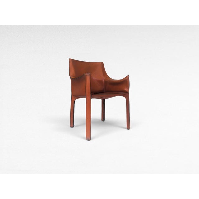 1970s CAB 413 Chair in Cognac Leather by Mario Bellini for Cassina, Italy, 1970s For Sale - Image 5 of 18