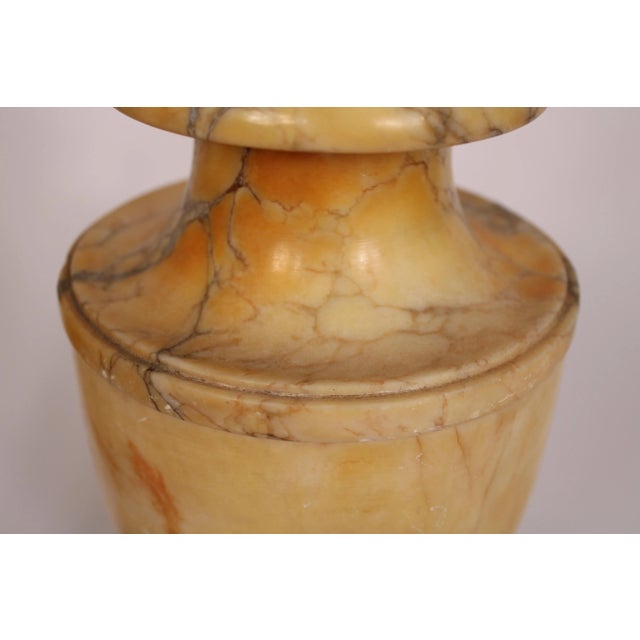 1930s Pair of Sienna Marble Urns For Sale - Image 5 of 11