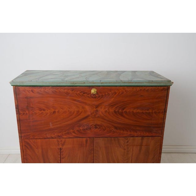 Brown Antique Swedish Gustavian Secretary in Pine, 1850s For Sale - Image 8 of 14