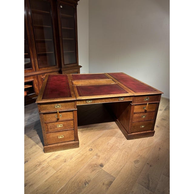Large Partners Desk, 1890s For Sale - Image 13 of 16