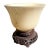 Antique Chinese Qing Carved Faux Mutton Fat White Jade Bowl W/Stand Read On For Sale
