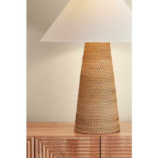 Contemporary Hudson Valley Lighting Forest Heights 20 in. 1 Light Table Lamp in Aged Brass Finish For Sale - Image 3 of 7