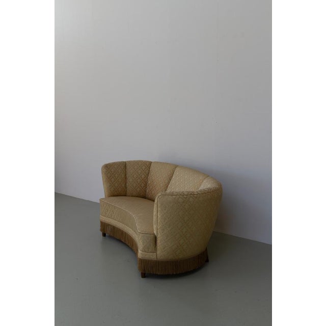 Beige Art Deco Danish Banana Sofa, 1940s For Sale - Image 8 of 18