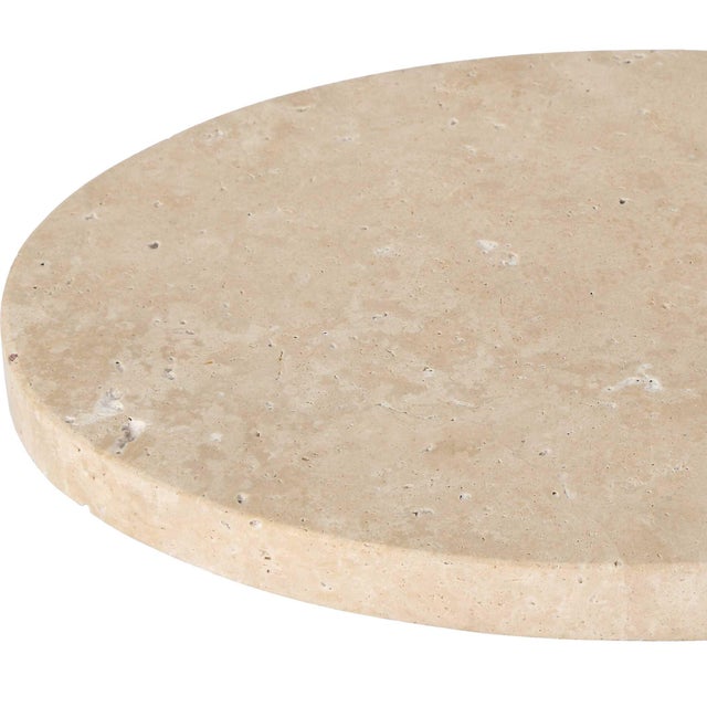 Brass Feranno Travertine Accent Table For Sale - Image 8 of 9