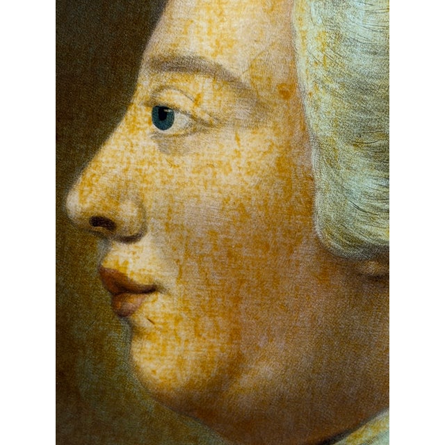 18th Century 18th Century King George III Reverse-Painted Mezzotint on Glass After Jeremiah Meyer Ra, Engraved by Richard Purcell, London For Sale - Image 5 of 18