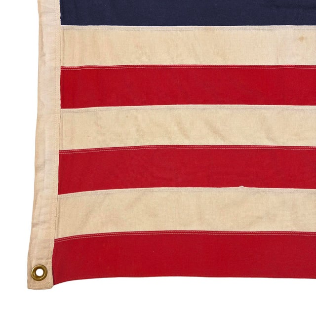 Vintage Cotton American Flag With 48 Sewn Stars For Sale In Los Angeles - Image 6 of 6