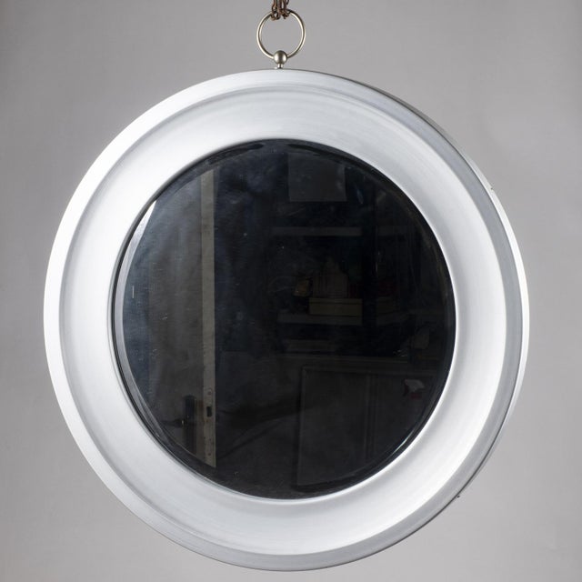 Silver Hanging Mirror with Cut Glass and Metal Frame For Sale - Image 8 of 9