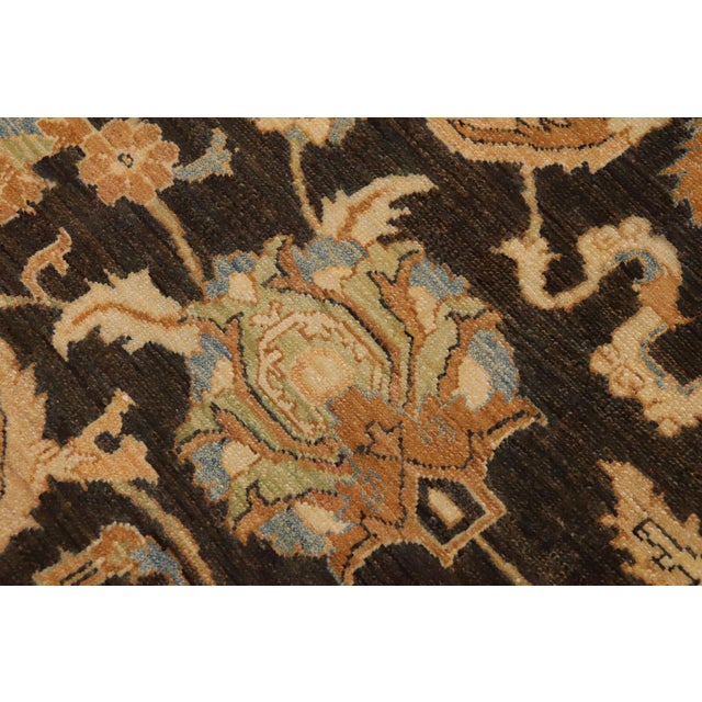Bohemien Ziegler Charcoal Brown Hand-Knotted Wool Rug - 8'10'' X 11'5'' For Sale In New York - Image 6 of 8
