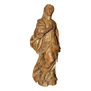 Limewood Figure of Saint, Late 18th Century For Sale
