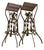 Vintage Wrought Iron Garden Pedestals, Pair For Sale - Image 4 of 9