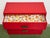Mid-Century Modern Hollywood Regency Red Three Drawer Chest For Sale - Image 4 of 8