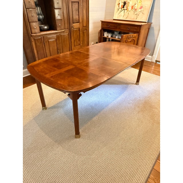 Expandable Burl Walnut Dining Table For Sale - Image 11 of 11