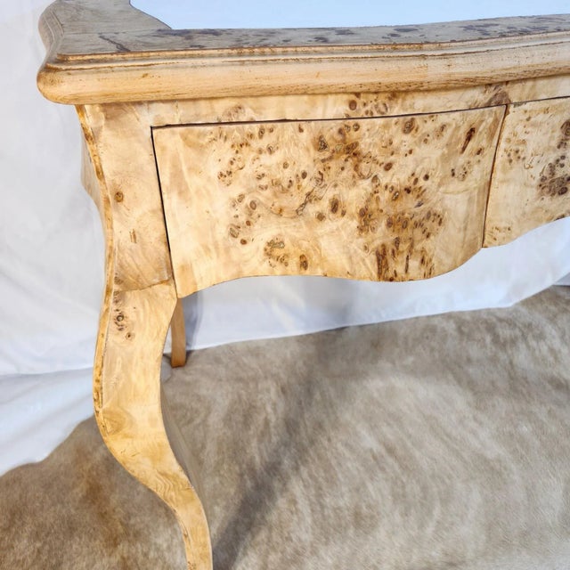 Final Clearance Thru 1/30 Burlwood Luxury Italian Writing Desk of Late 20th Century With Scalamandre Leaping Leopard Liner For Sale - Image 12 of 18