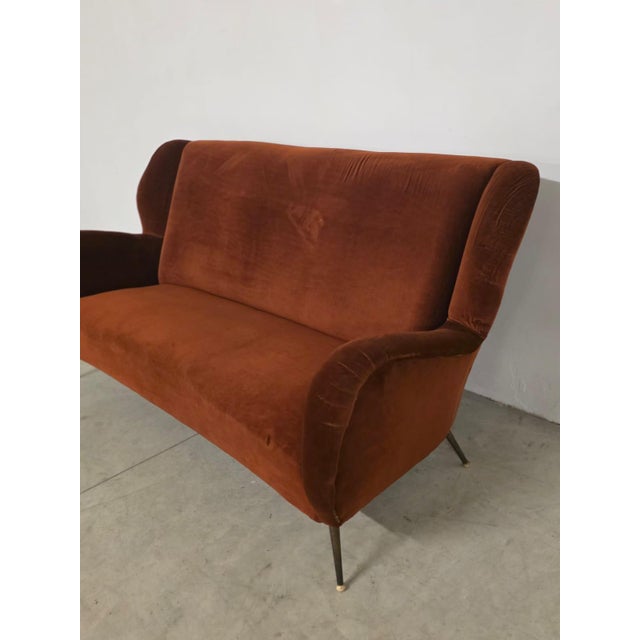 Textile Vintage Italian Velvet Sofa, 1950s For Sale - Image 7 of 11