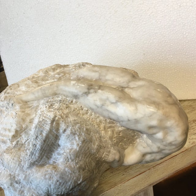 Carved Marble Recycling Male Figure Sculpture For Sale - Image 11 of 13