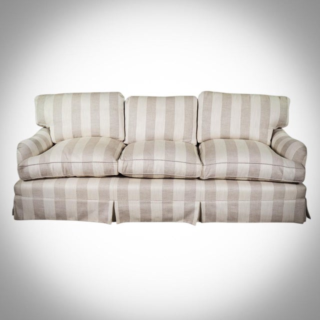 Large Connaught 3-Seater Sofa with Beige and Brown Stripes by Peter Dudgeon, 2010s For Sale - Image 10 of 10