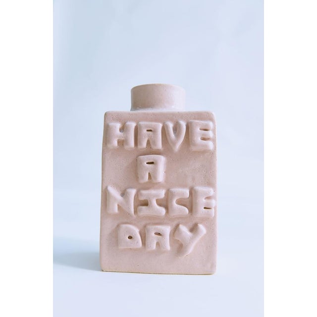 Vase Have a Nice Day Small Opale by Lentiez For Sale - Image 4 of 4