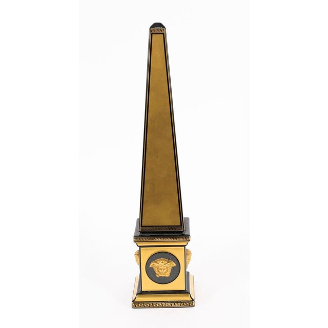Vintage Golden Porcelain Medusa Obelisk Versace for Rosenthal, 20th Century For Sale - Image 11 of 16