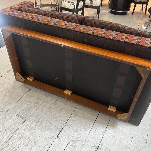 Edward Wormley for Dunbar Walnut Platform Sofa Loveseat For Sale - Image 12 of 13