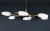 Maison Lunel, Brass Chandelier and Six Opalines Shades, Mid-Century France For Sale - Image 6 of 7