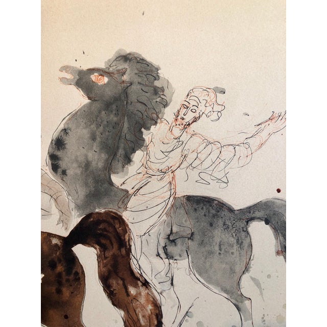Modern Reuven Rubin, Modern Israeli Lithograph Reuven Rubin Views Of Israel Judaica Horses, Riders, 1960 For Sale - Image 3 of 8
