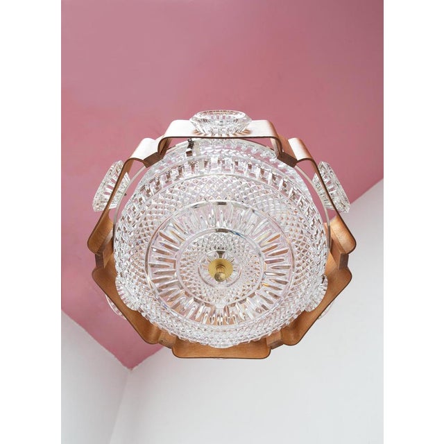 Swedish Pendant Lamp in Wood and Glass by Orrefors, 1960s For Sale - Image 6 of 9