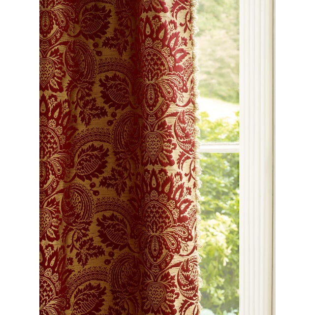 Traditional Zoffany Pomegranate Brocatelle Fabric in Huntsman Green - a Sample For Sale - Image 3 of 3