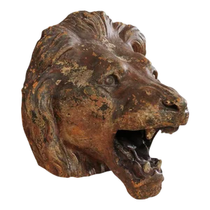 A Terracotta Lion's Head Wall Plaque