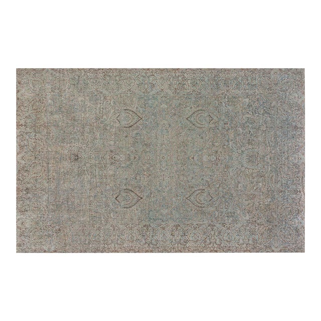 Authentic Persian Kirman Handmade Wool Rug For Sale