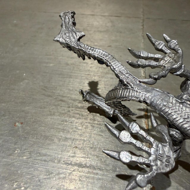 Vintage 1986 Ral Partha Pewter 2-Headed Guardian Dragon Miniature For Sale - Image 13 of 16