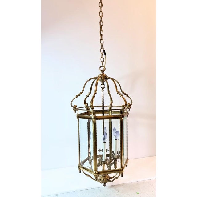 Very Large Old Regency Brass Lantern Early 1900 English For Sale In New York - Image 6 of 14
