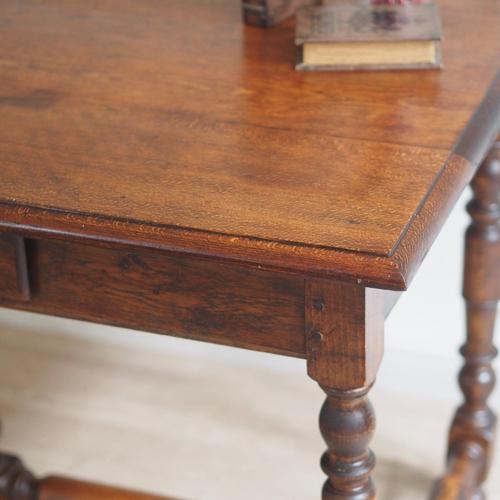 Antique Writing and Dining Table with Turned Base, 1890s For Sale - Image 4 of 18