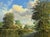 English Countryside Oil Painting with Thatched Cottage, River & Cows Grazing 1985 Circa For Sale - Image 15 of 15