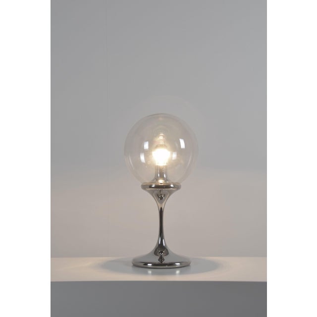 Space Age Chrome and Glass Table Lamp by Doria Leuchten, Germany, 1970s For Sale - Image 3 of 7