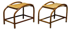 American Mid-Century Modern, Bamboo, Rattan, Cane, End Tables, Usa, 1950s