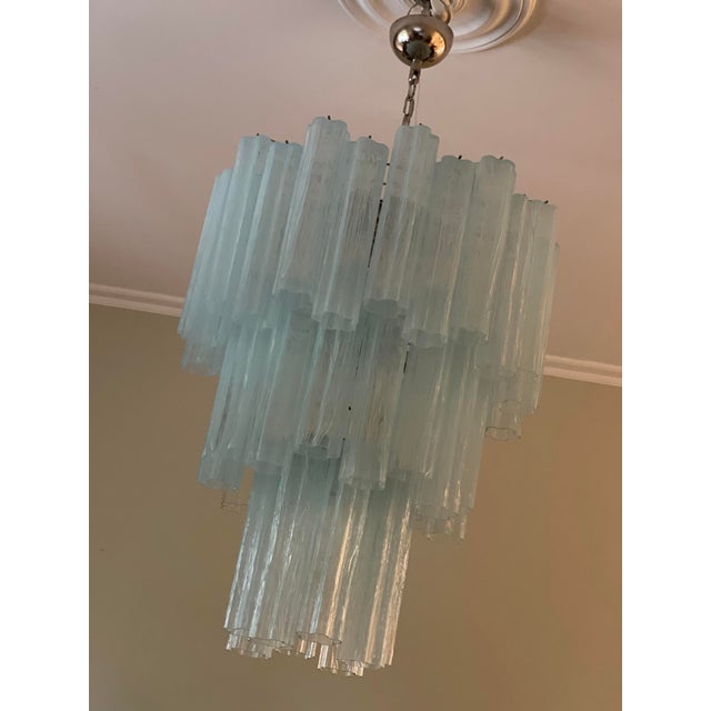 Ice Blue Murano Glass Chandelier For Sale - Image 5 of 10