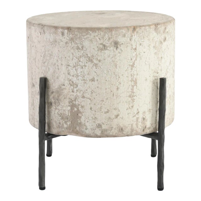 Tuscan Cream Round Side Table 15" For Sale